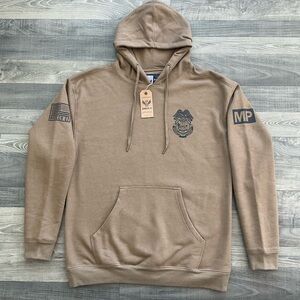 NWT US Army Military Police MP Sweatshirt Hoodie Adult LARGE Brown Bunker 27